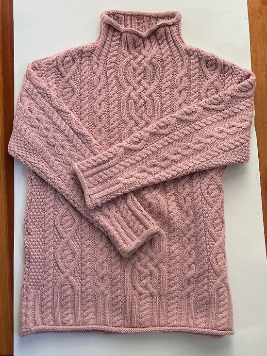Aran Crafts Sweaters - Aran Crafts Ireland Sweater Pink Soft Merino Wool Cable Knit EUC Womens Medium